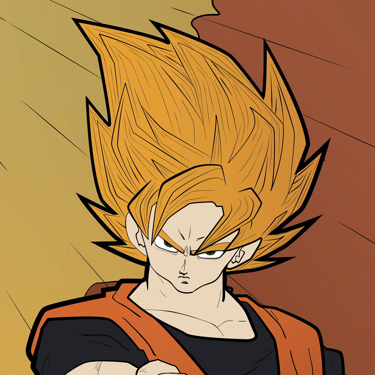 dbz dragon ball z son goku Kakarot akira toriyama art nouveau japonism japanese art Eugène Grasset manga wacom Illustrator comics