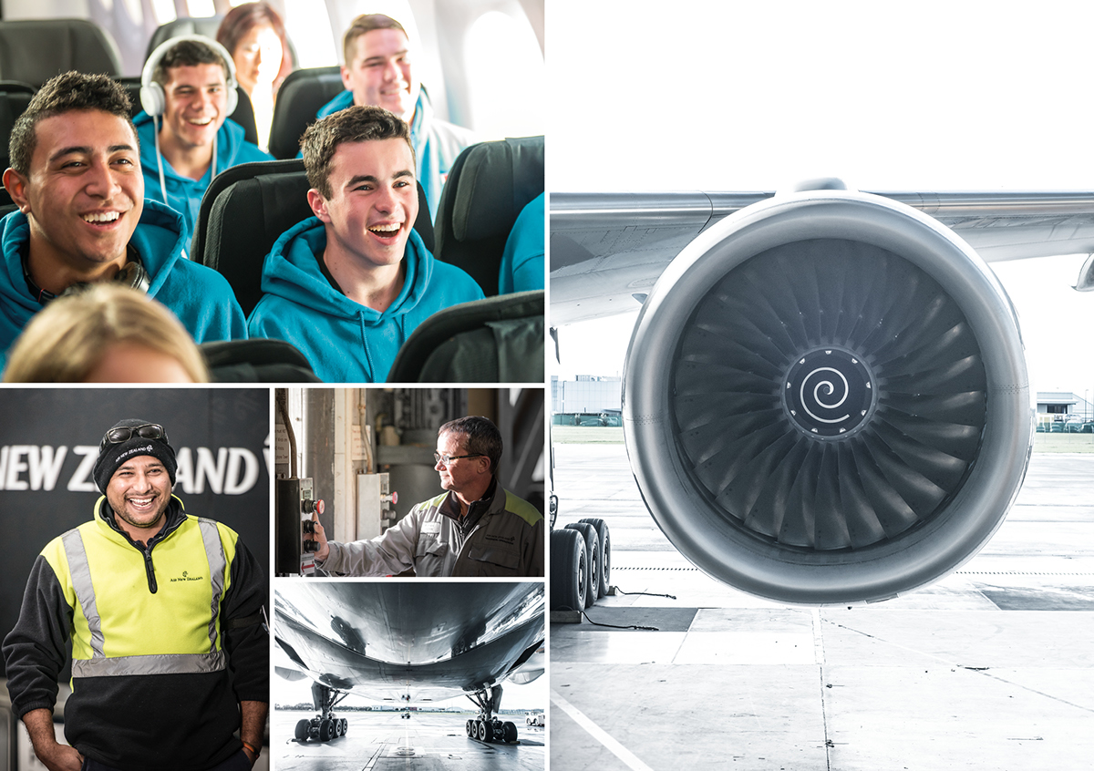 Adobe Portfolio New Zealand aviation brand plane AirNZ design identity refresh communications Signage logo Klim wordmark type