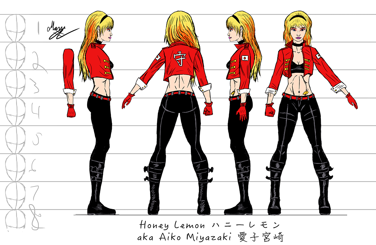 honey lemon big hero 6 disney Character Model concept japanese superheroes mario u mario ulloa Aiko Miyazaki strong female emokid64 girl