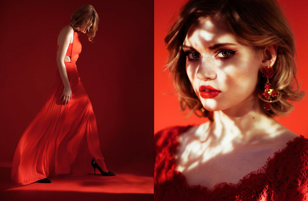 Fashion  editorial art direction creative red Hot poppies Photography 