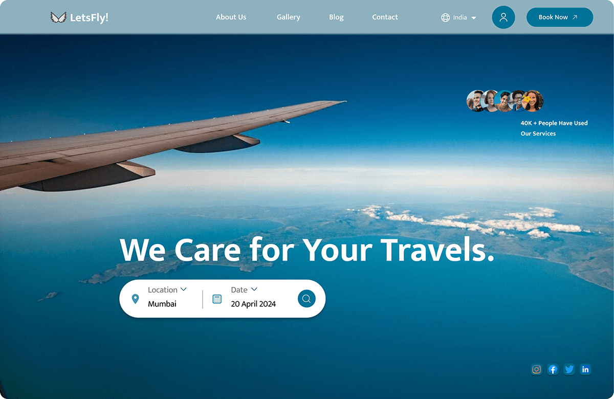 Travel herosection uidesign Figma travel agency Travelling design Socialmedia Advertising 