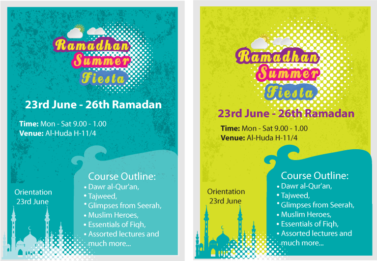 flyer summer camp summer course Ramadhan fiesta Reality touch alhuda islamabad islamic