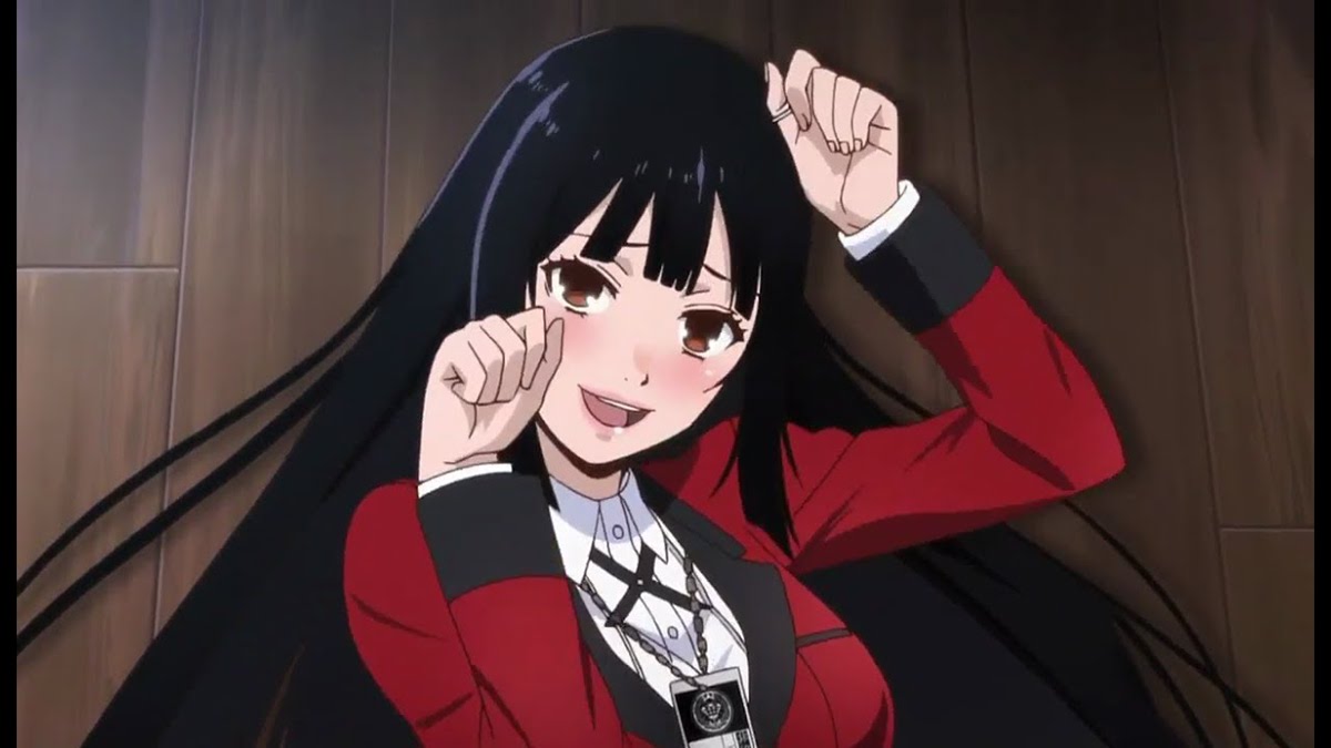 kakegurui anime Character yumeko art handdrawn dark game digital painting  