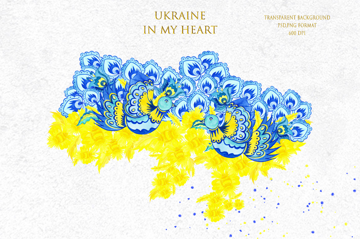 ukraine ukrainian War folk watercolor handmade hand drawn handpainted watercolour illustrations