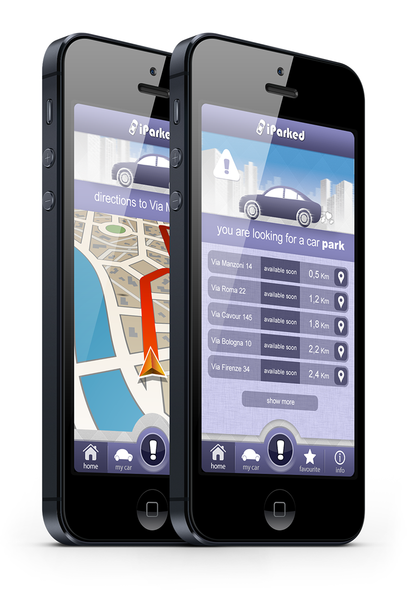 car parking iphone Interface concept GUI mobile