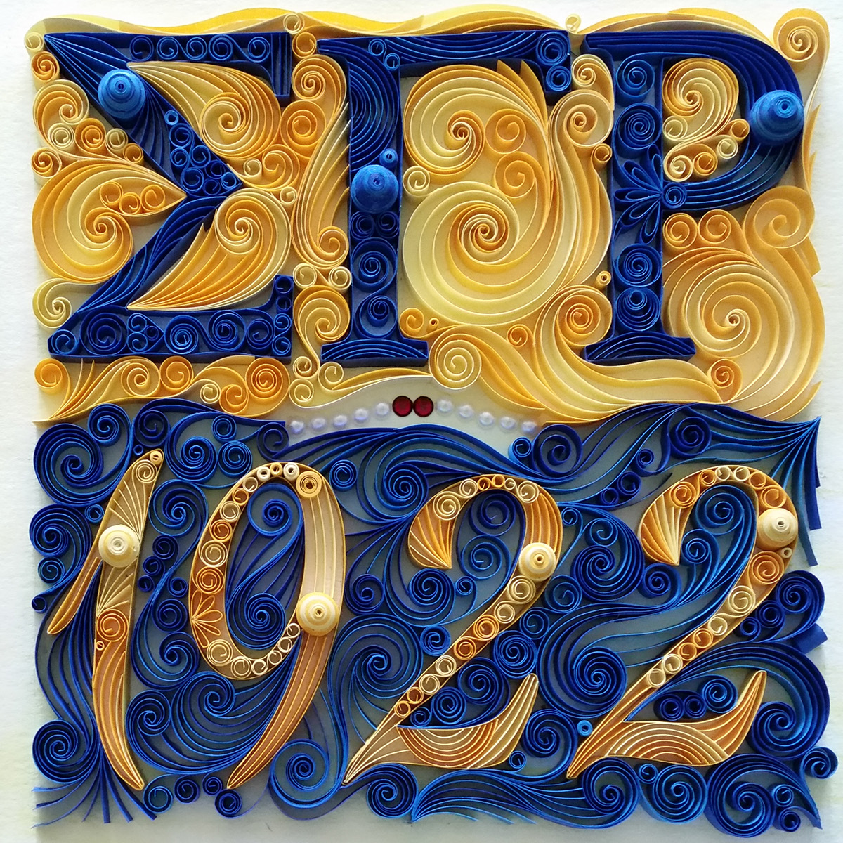 Custom quilling featuring the colors, greek letters and founding year for S...