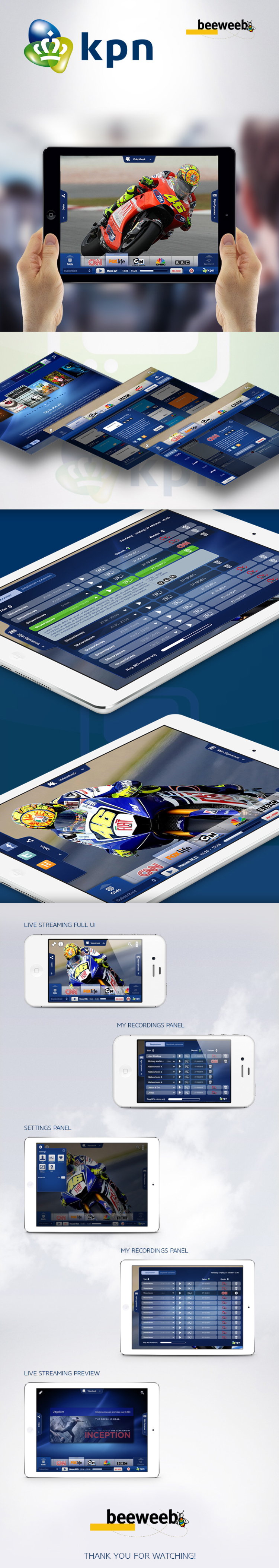 KPN mobile tv multiscreen iPad iphone beeweeb android smartphone tablet operator
