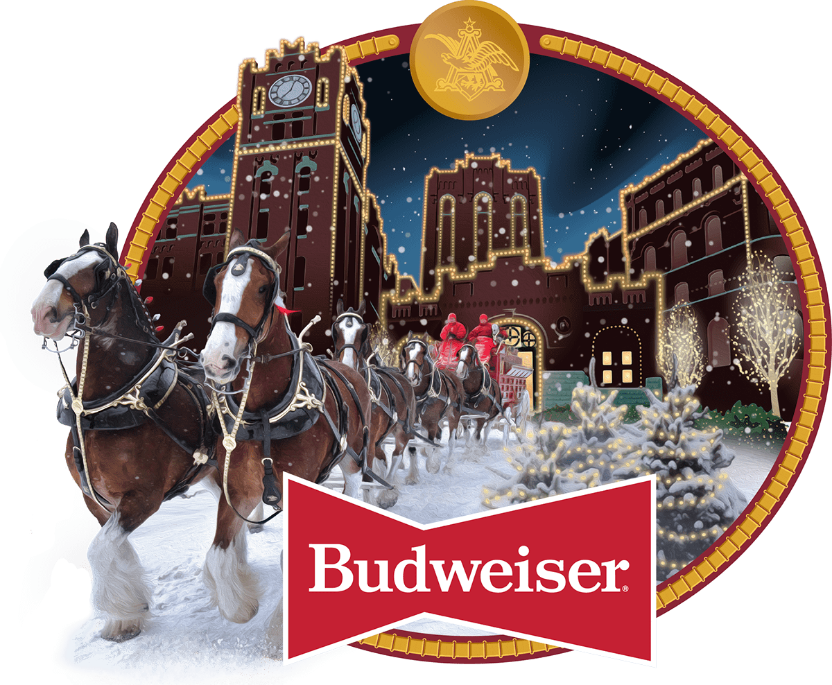 Anheuser-Busch beer stein brewery Budweiser clydesdales   Holiday stein