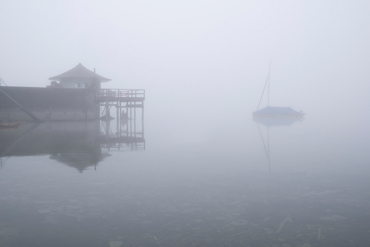 autumn calm fog lake Landscape mist Nature peace tranquility