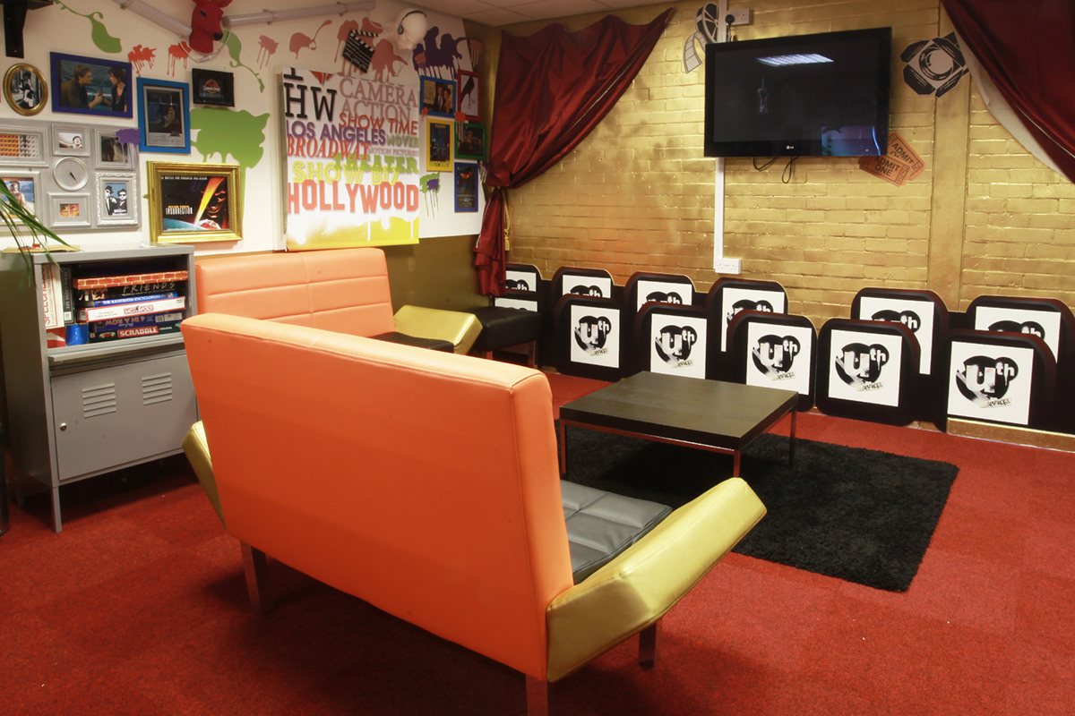 Youth Centre youth branding bespoke furniture china London taxi refurbished design creative youth plants tiger interiors