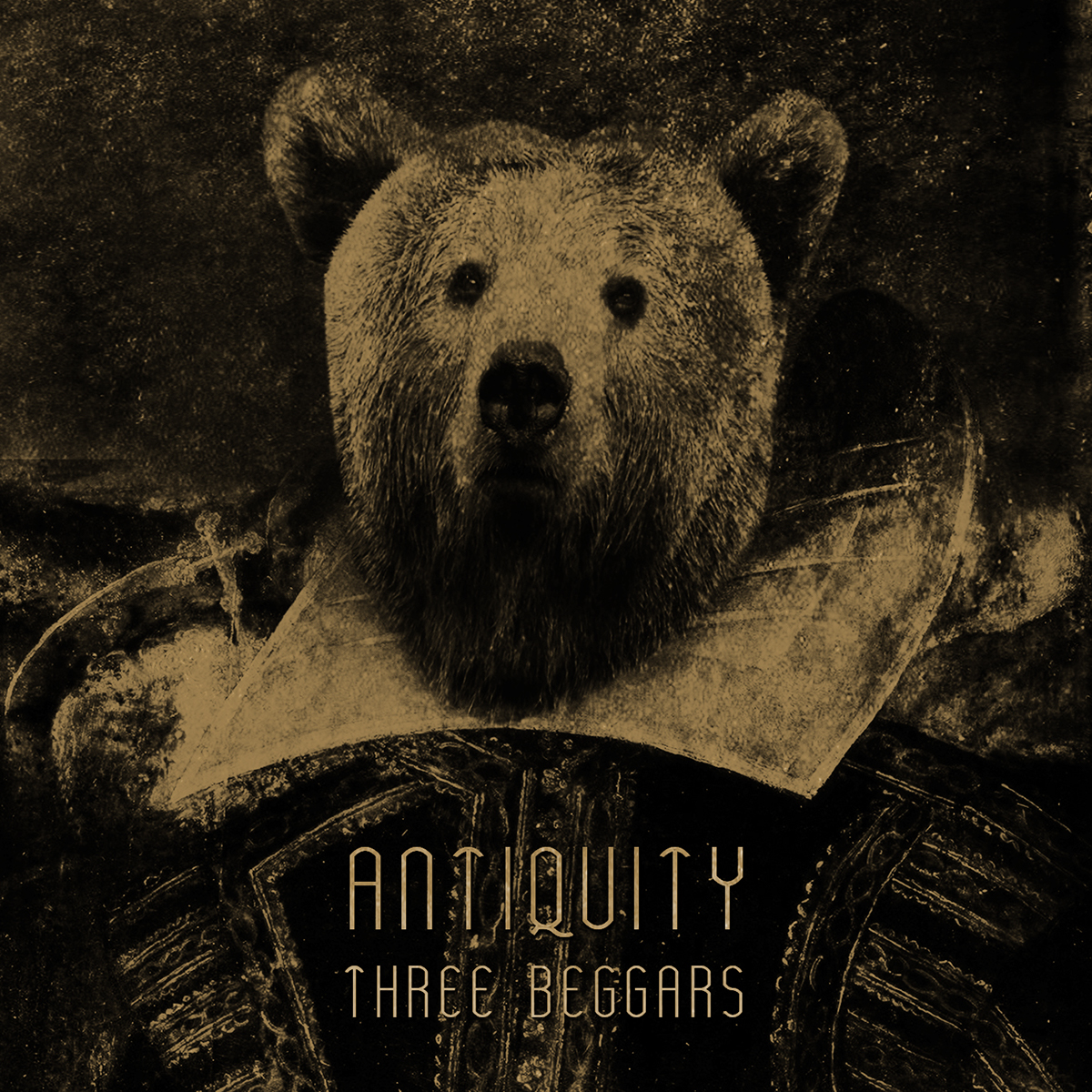 Gladiator bear surreal tyrants three beggars graphics design CD cover aidan mooney CAD art album art