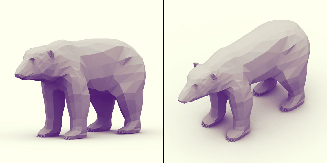 3D Render 3D illustration lowpoly Low Poly reindeer Polar Bear bear iceberg Arctic Greenpeace banner art