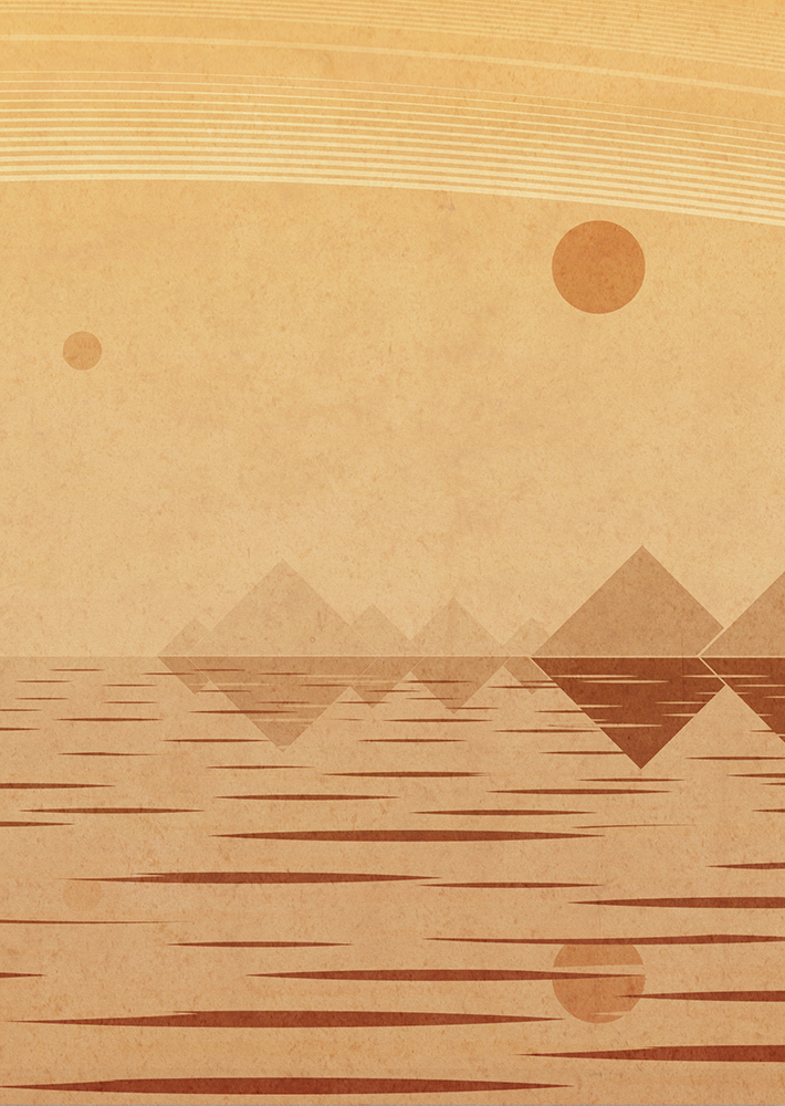 alien landscapes vector Minimalism wokjow commission Planets moon Sun rings