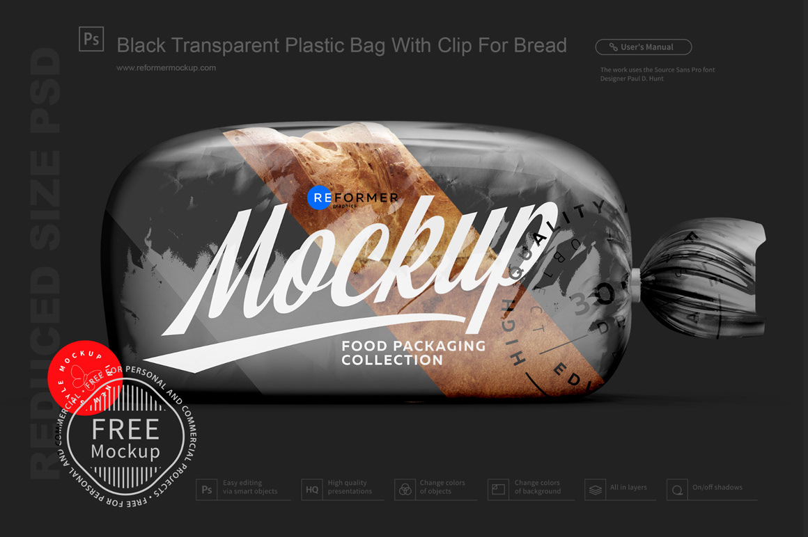 bag bakery bread breakfast cellophane Mockup clean clear clip free