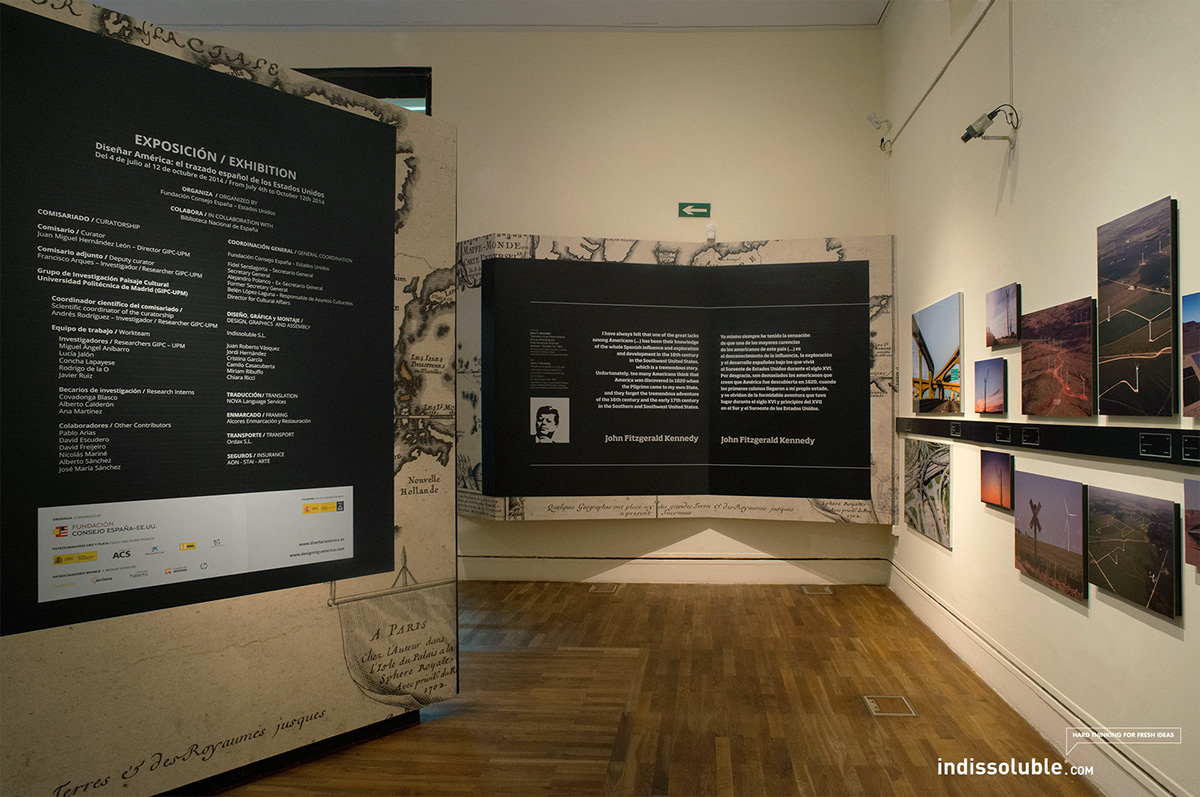 Exhibition  design Technology materials cubes Threads heritage cartography madrid spain