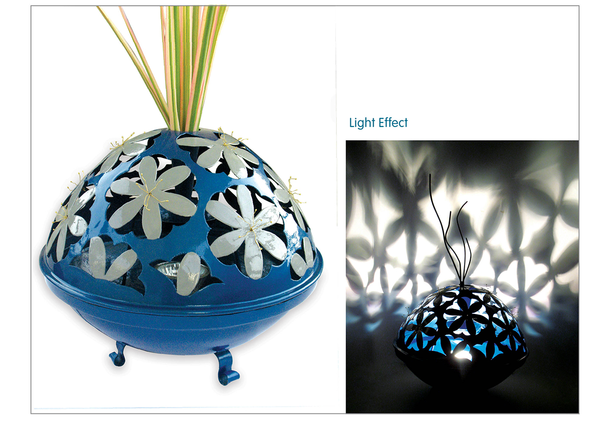 lifestyle accessory design lighting sheet metal Thathera Craft Jaipur spas table top product flower vase Retail retail application