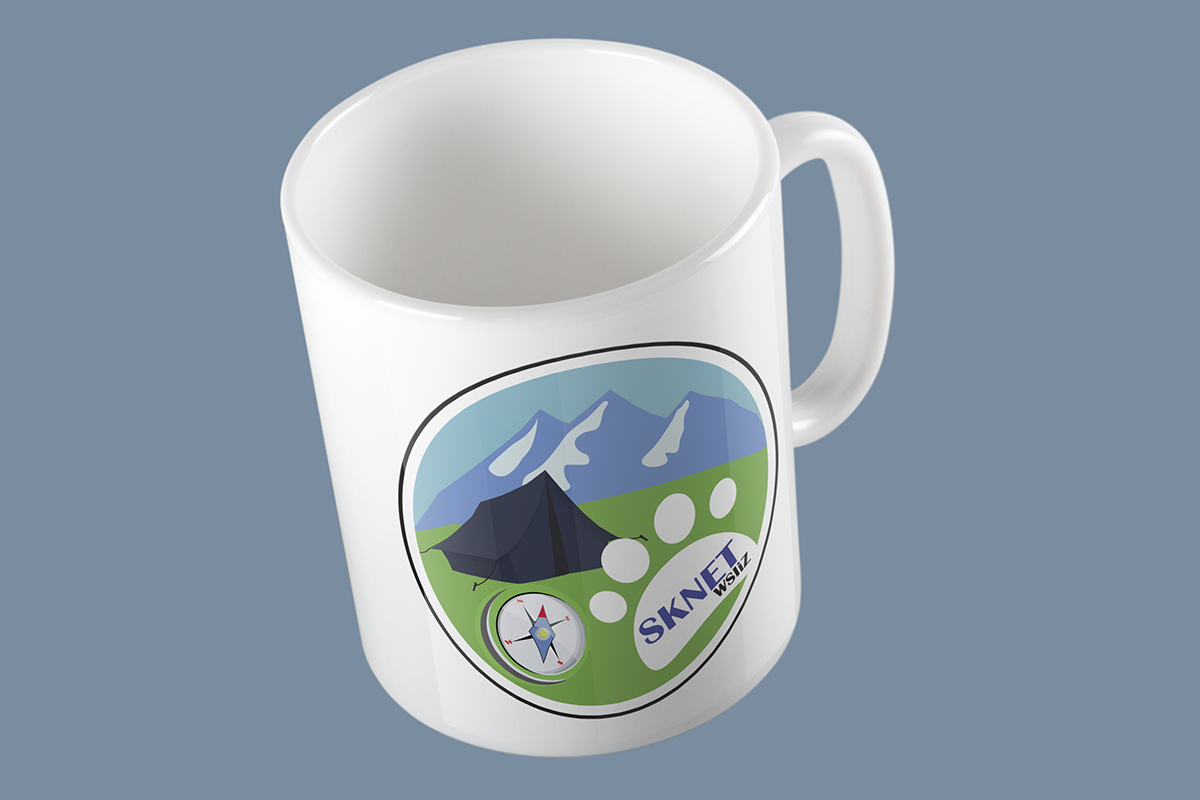 logo compass tent paw mountains tourism Ecology vector cup studentorganization