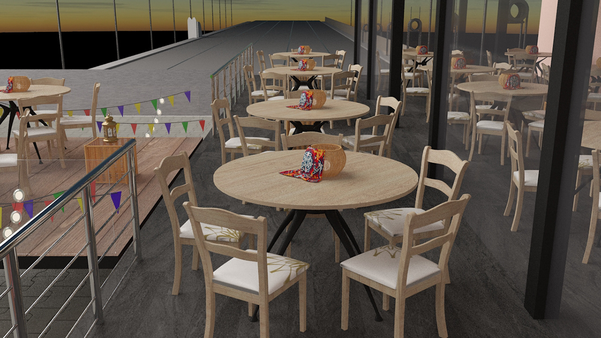 food and beverage restaurant Fast food architecture 3d design rendering exterior