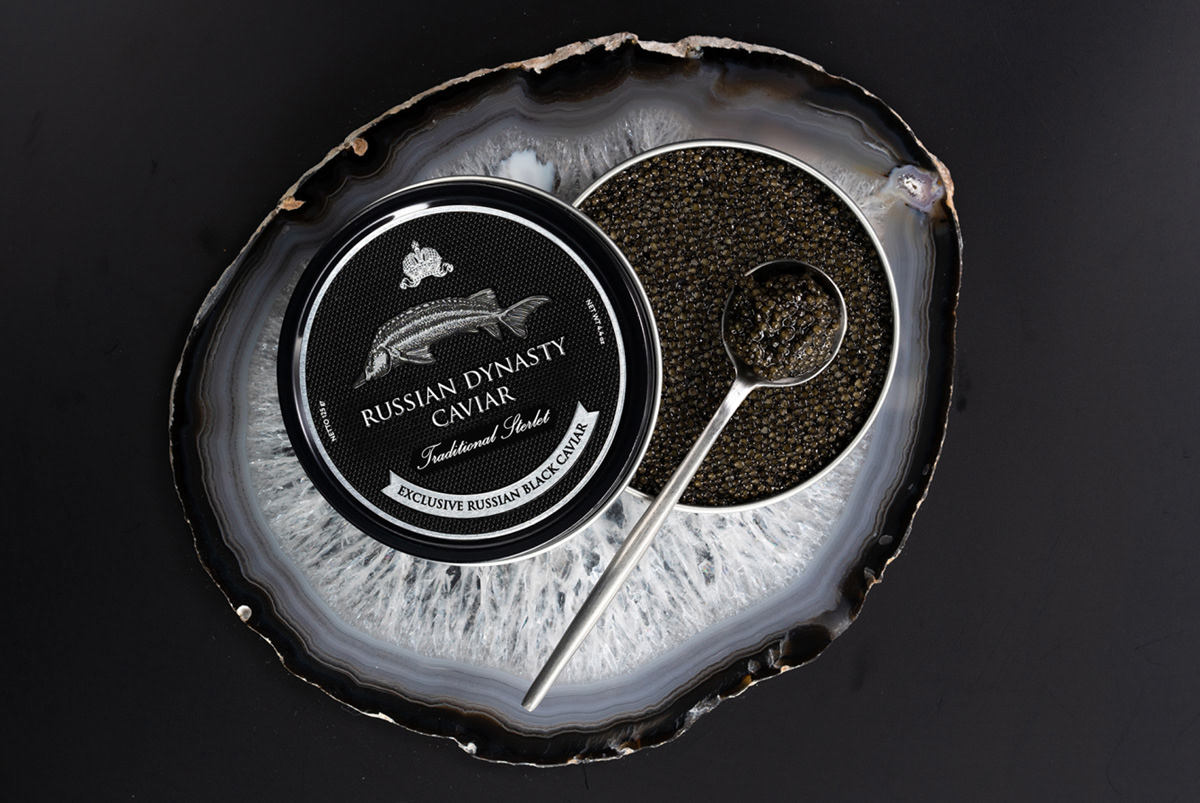 caviar brand Retro Packaging alkohol engraving