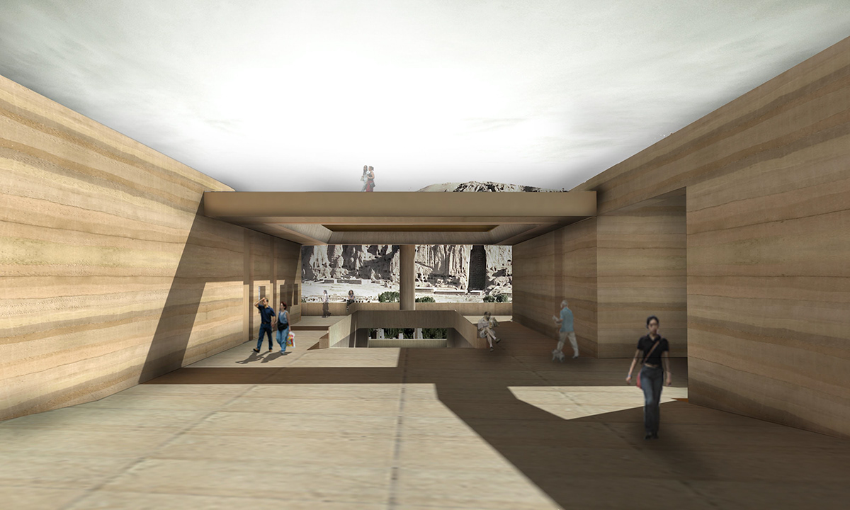 Bamiyan cultural center Afghanistan UNESCO Competition entry rammed earth underground museum