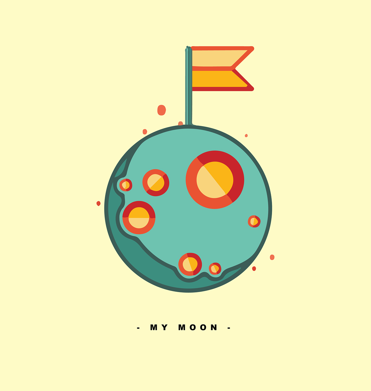 #character #illustration #colorful #red   #yellow #green #orange #cartoon #cute  #dream #fly #space #moon   #spaceship #fiction  