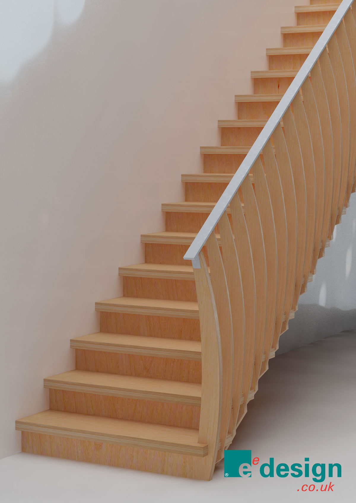 stair bamboo Straight TIMBER wood Stainless steel bespoke