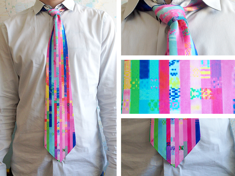 Adobe Portfolio tie windsor Glitch art pixel distortion Skew textile texture dress