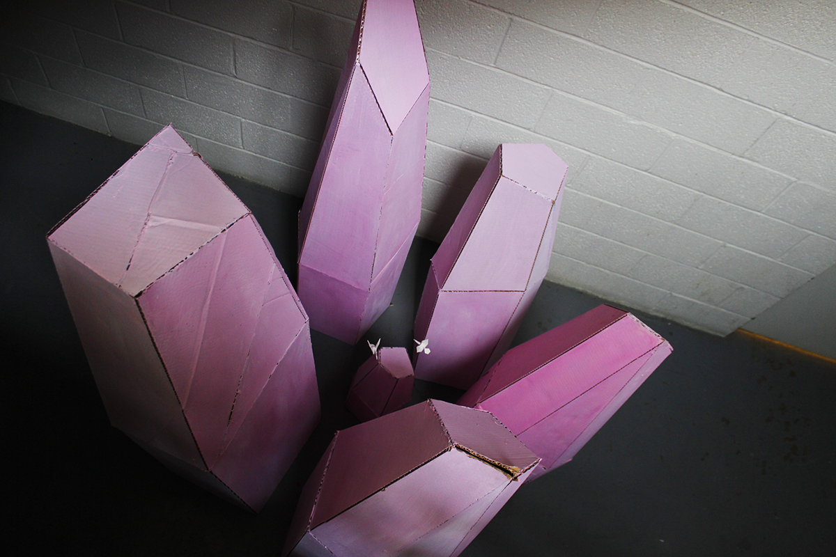crystal cardboard sculpture