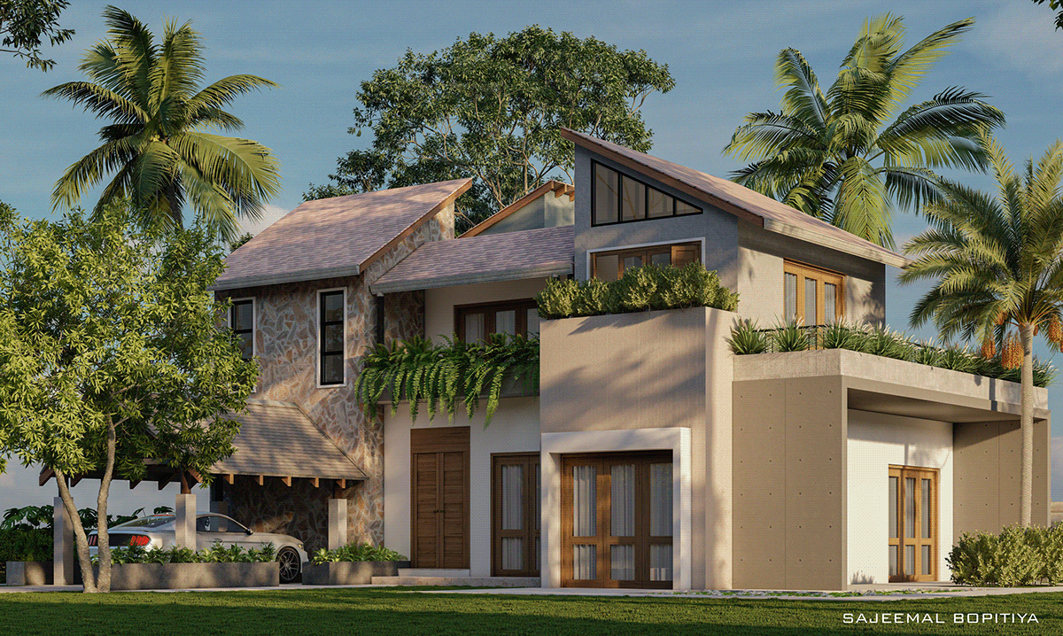 Residence house architecture visualization Render 3D modern archviz lumion