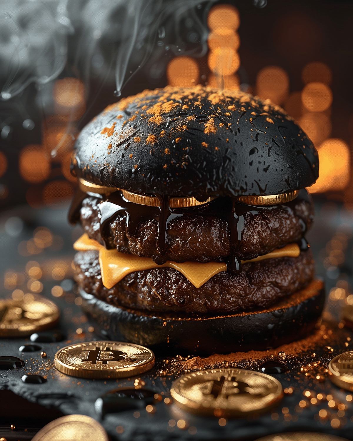 burger Food  restaurant gold money nft crypto bitcoin ai midjourney