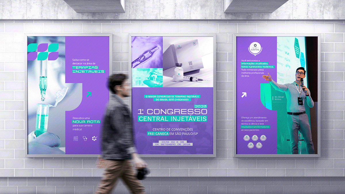 Campaign Design congress identity Evento Minimalism minimalist conceito injetáveis pharmacy