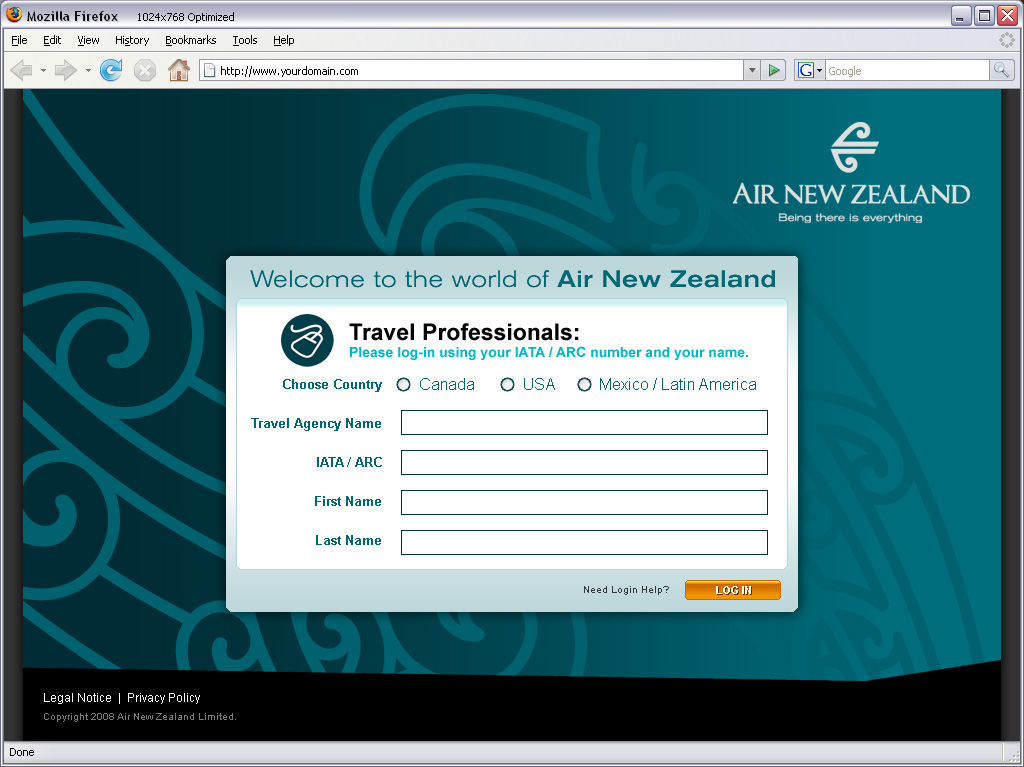 air nz travel agent site