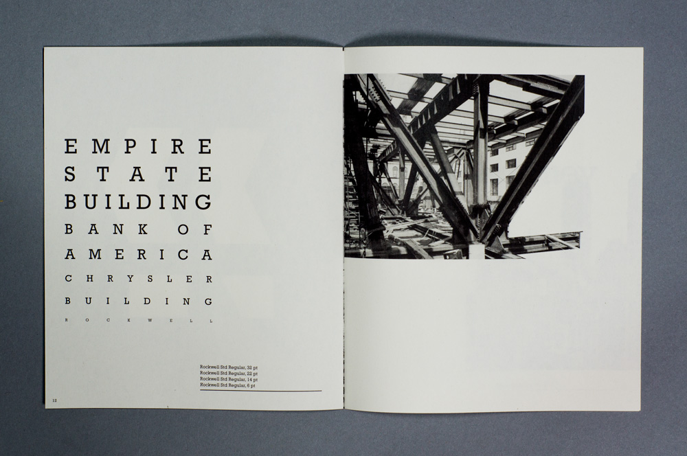 monotype rockwell std Typespecimen font book usa New York empire state building chrysler building