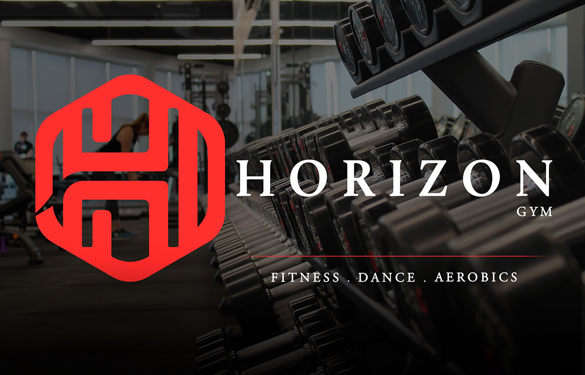 gym logo red horizon branding  design h logo sport DANCE   Aerobics