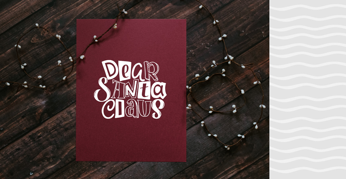 lettering xmas Chistmas greeting card holidays