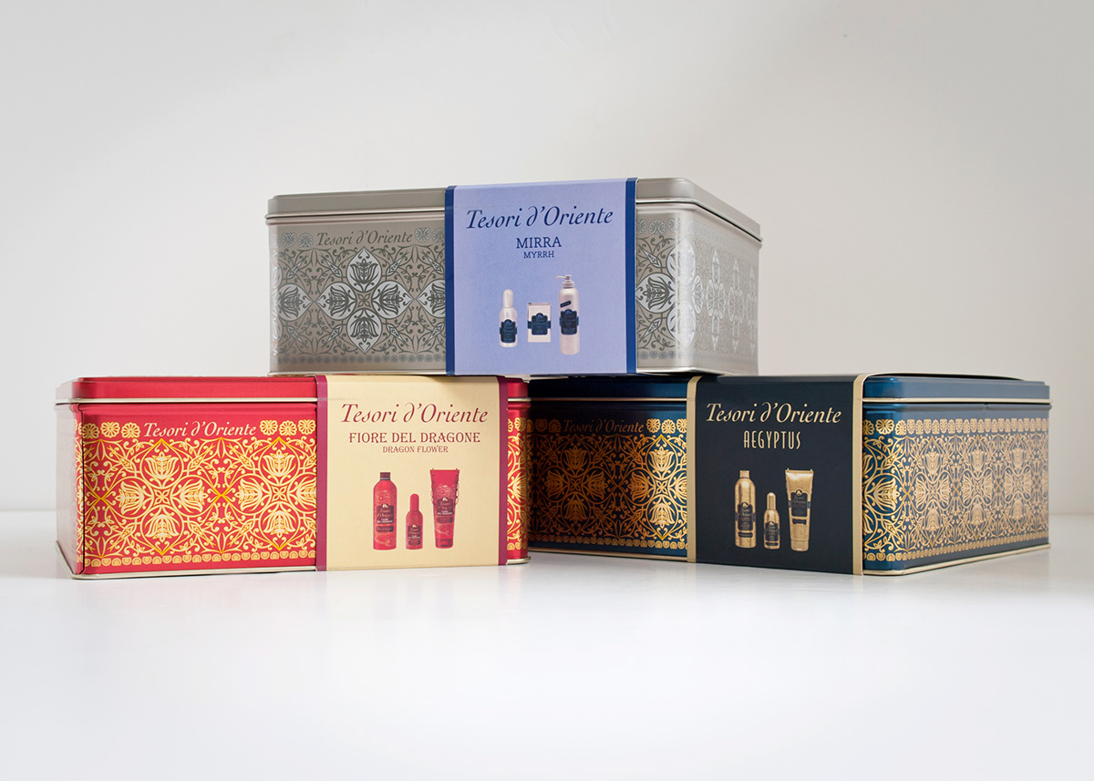 tesori d'oriente conter asterisco*lab gift set boxes christmas gift set metal boxes  BODYCARE gift box