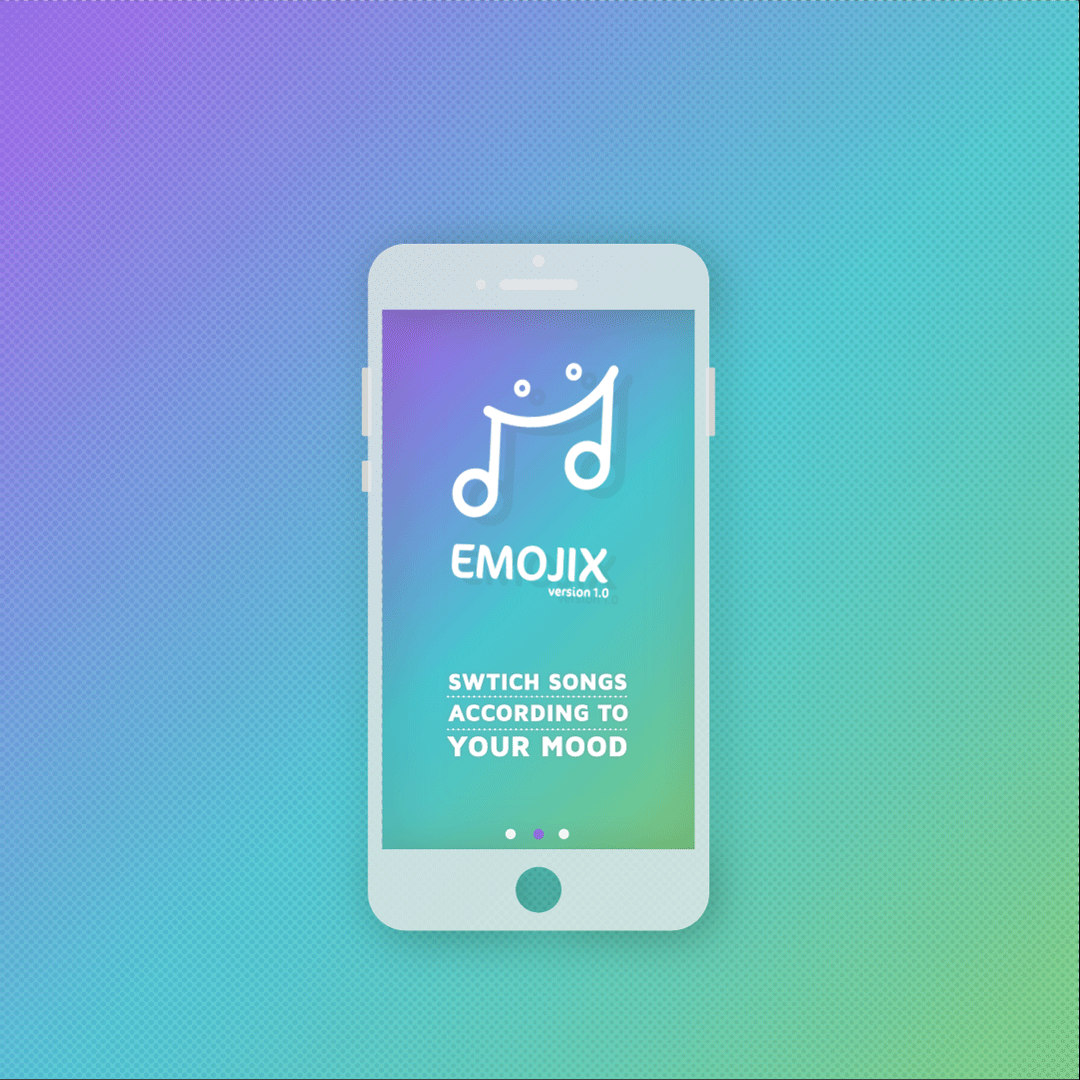 music app emotion gradient Pop Art android ios blue orange graphics emojix user interface dead concept vishnu khowal anant Barla best music app