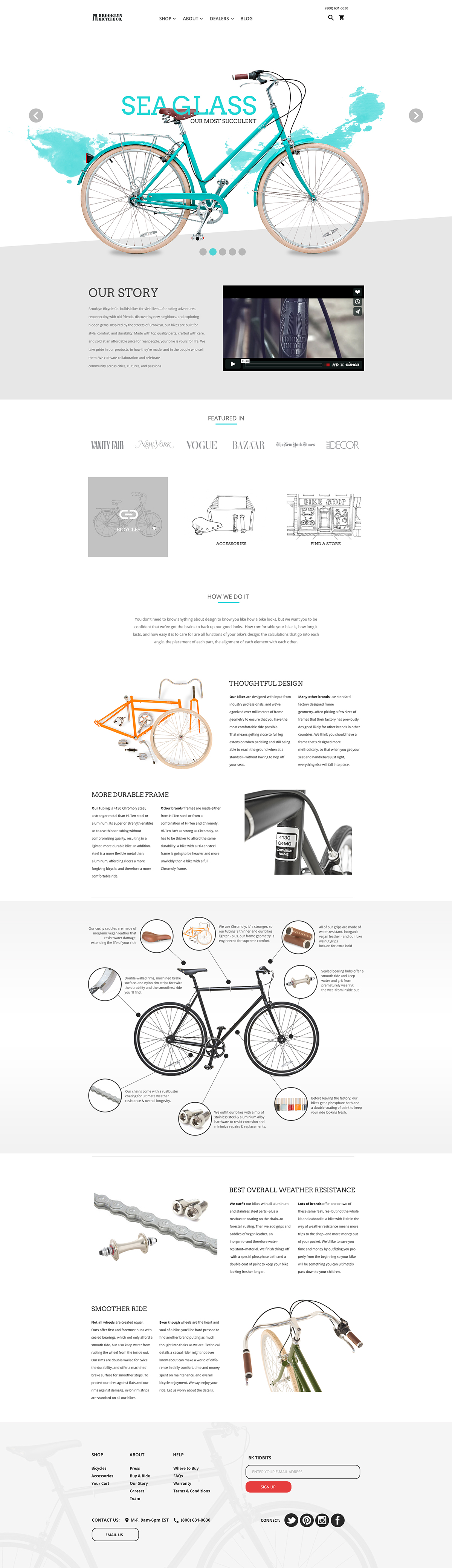 Bicycles shop website on Behance