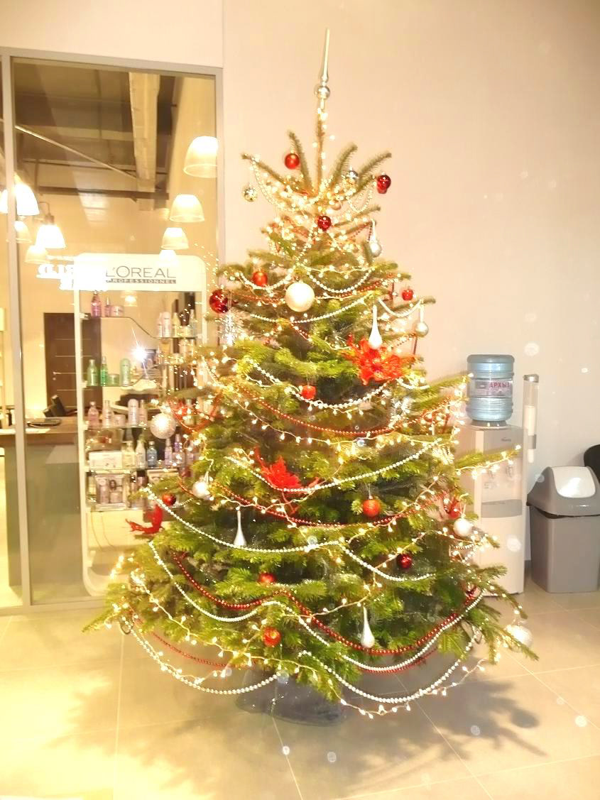 New Year's and Christmas decoration of restaurants offices Shopping centers beauty salons stores and houses. new year Christmas decor xmas