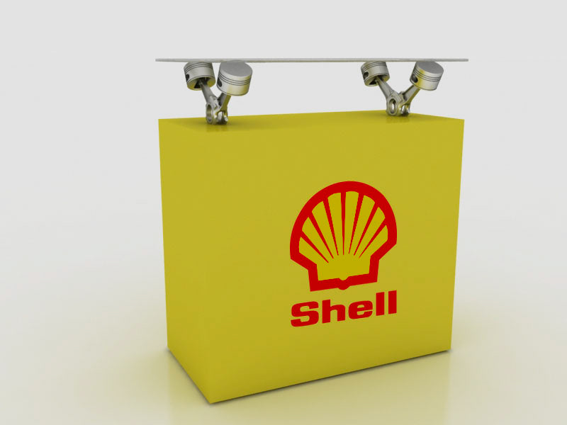 shell energy conferrence artworks design 3D reception table