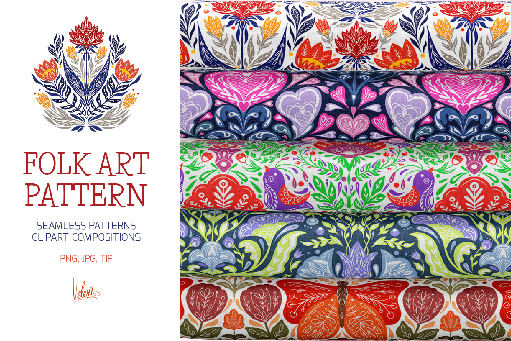 clipart decorative fabric floral folk art ornament pattern textile wallpaper