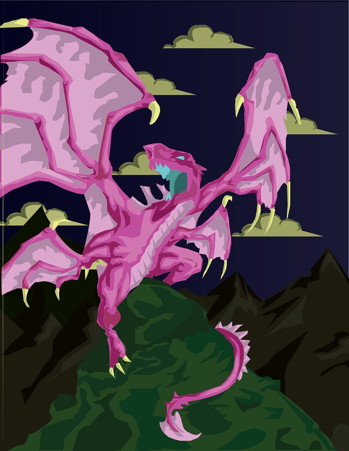 dragão dragon pink SKY mountains ramiro hazard rosa Perigo
