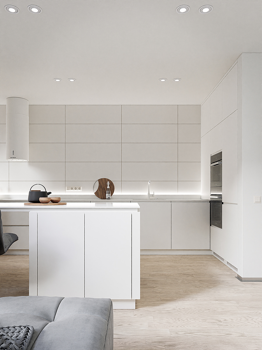 architecture blender octane visualization apartment archviz CGI kitchen living room Render