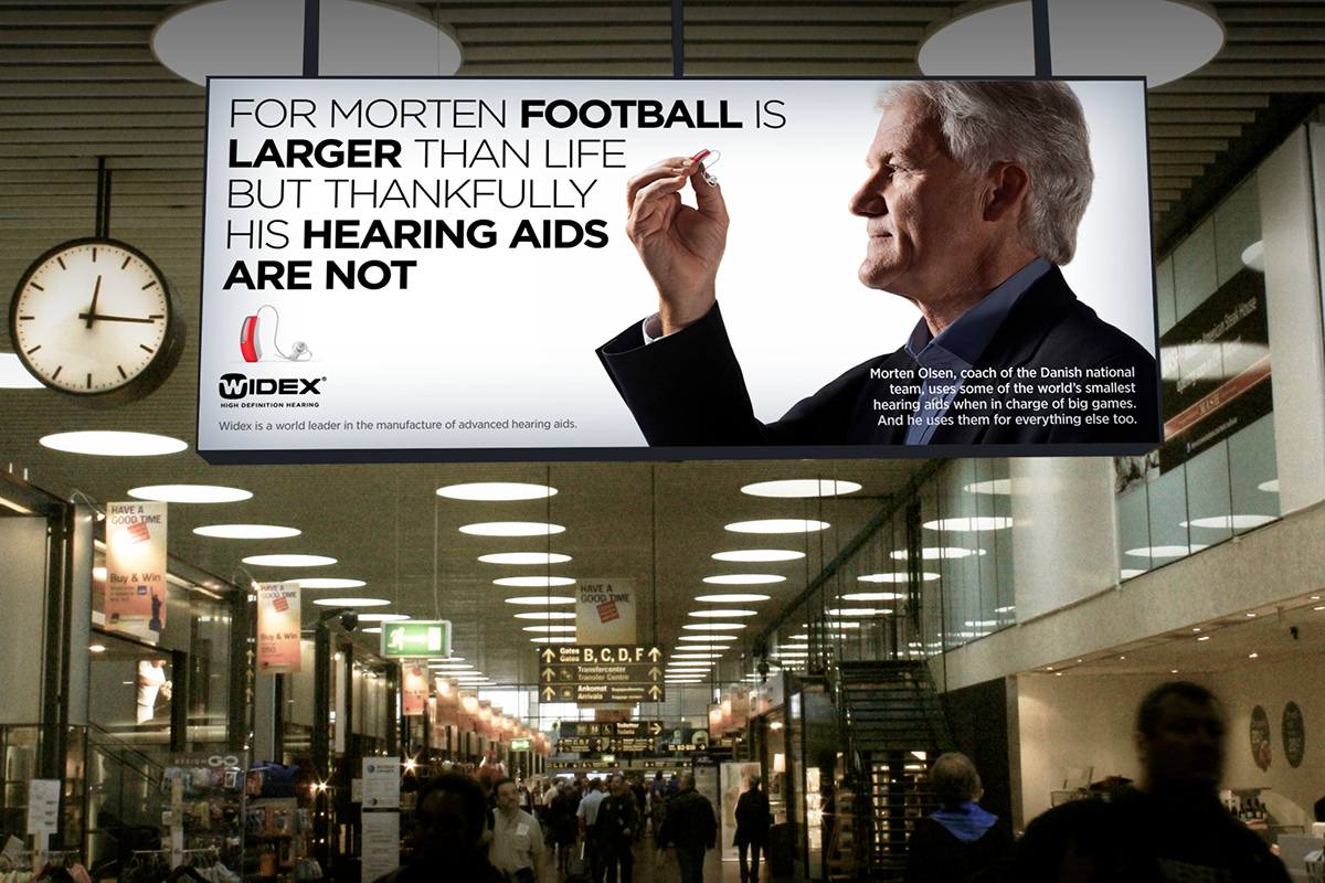 Adobe Portfolio widex Morten Olsen soccer Image Campaign bo winther bo winther design Copenhagen Airport football