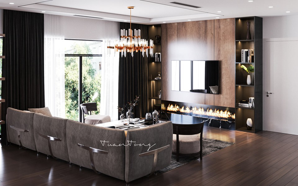 interior design  kitchen living room Render modern architecture 3ds max vray