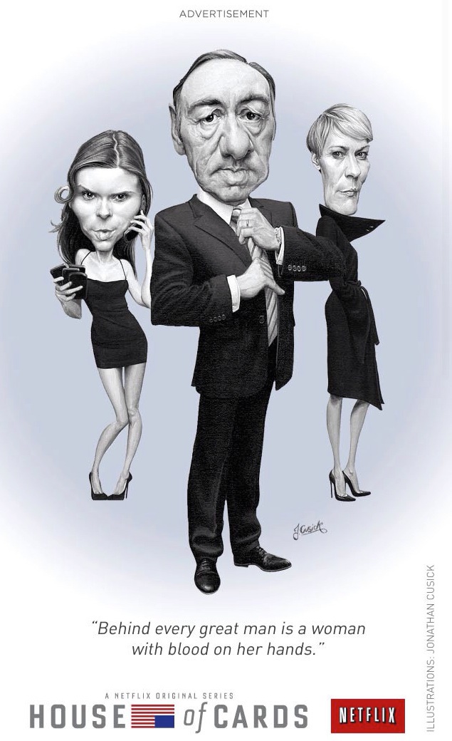 caricature   monochrome new yorker Netflix house of cards