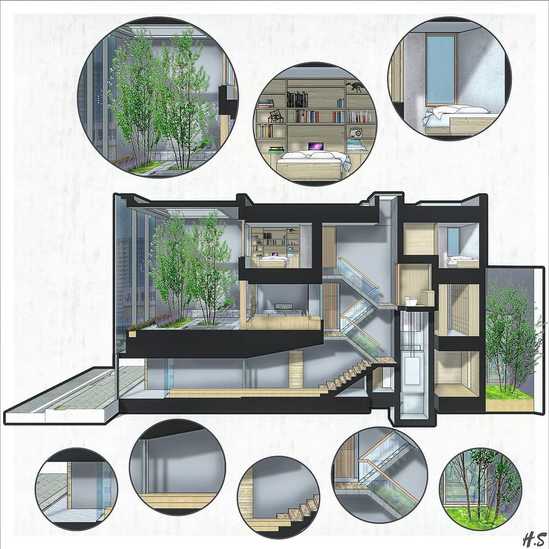 animeart architecture art design Hiroshi Nakamura house interior design  optical glass house