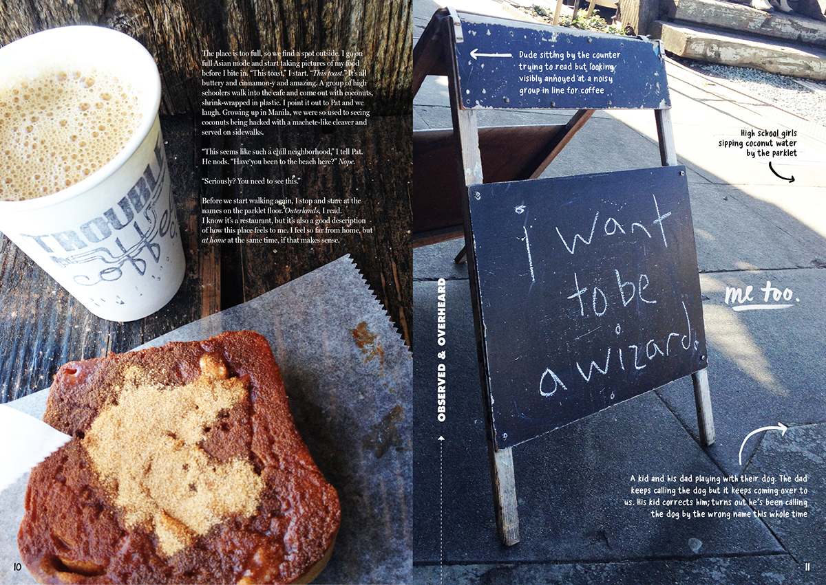Handlettering Coffee Cities neighborhoods cafes books journal narrative personal