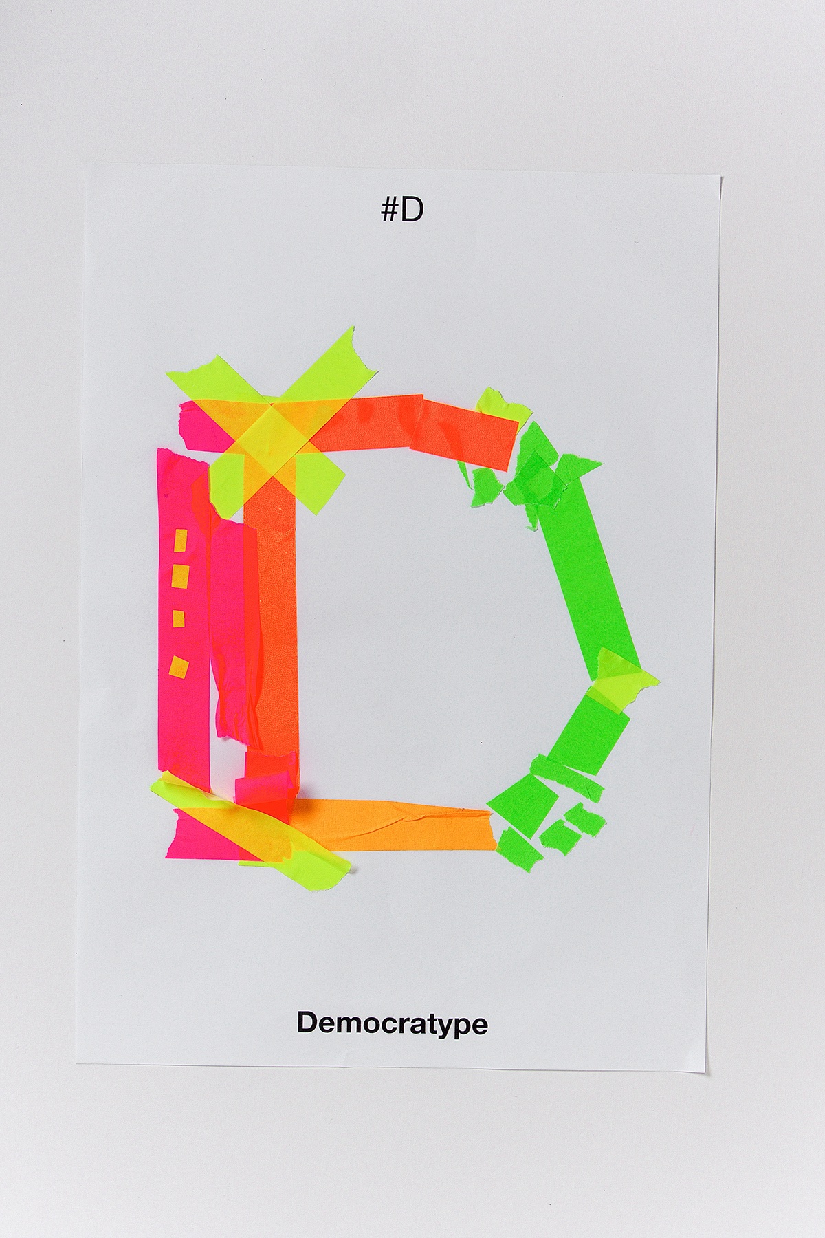 Democratype tape fluor neon IS Creative Studio experimental type play Workshop