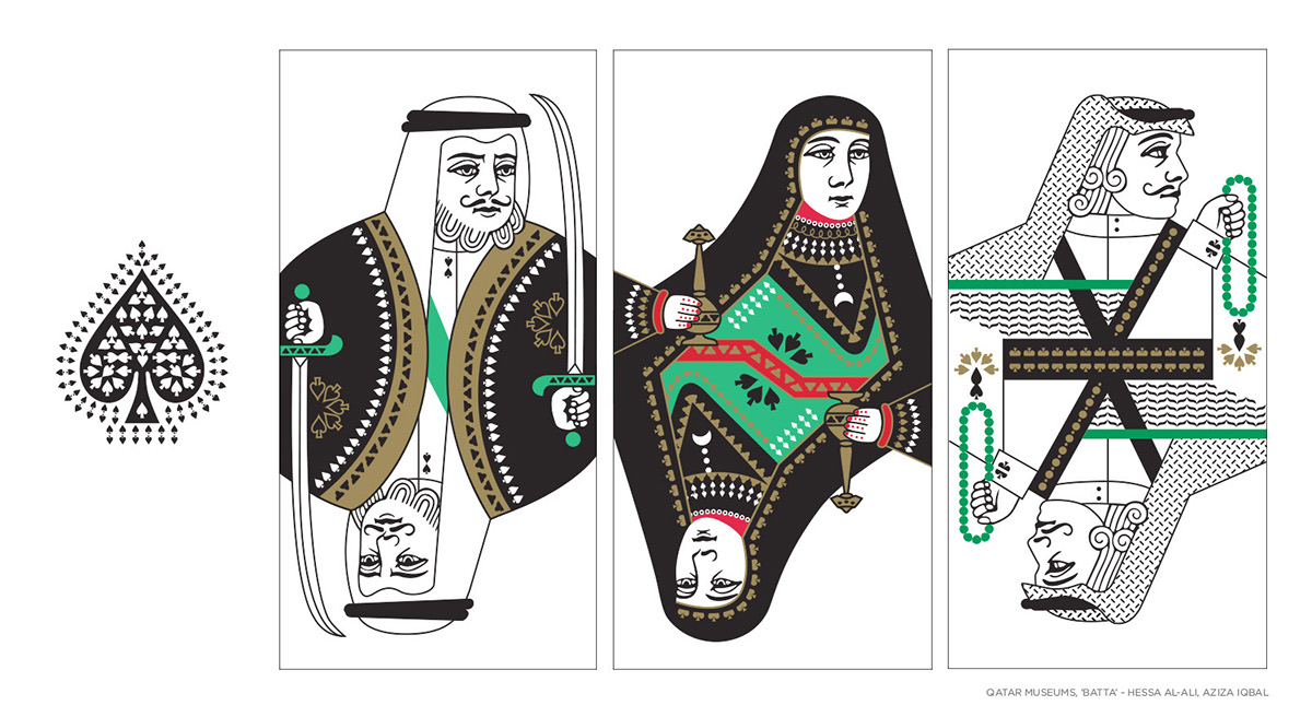 Adobe Portfolio Qatar bedouin Qatar Museums islamic art traditional costume Qatari Playing Cards tribal Patterns arabic Arab arabian middle eastern Khaleej Khaleeji